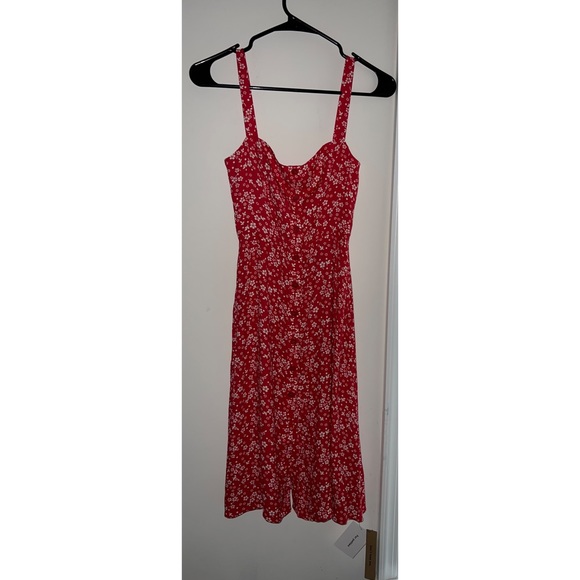 Reformation Floral Persimmon Midi Dress Sz 0P - Picture 4 of 7